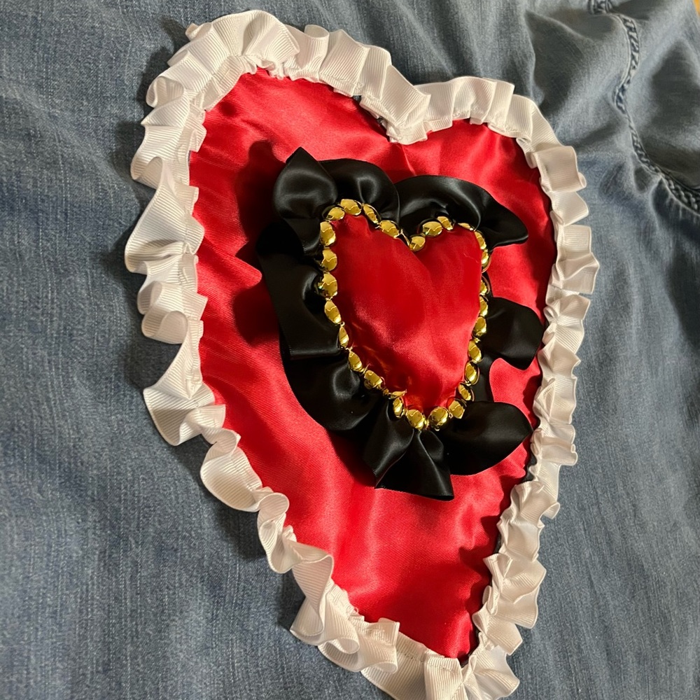 EXPRESS denim shirt gently used embroidered hearts ❤️ on back size L - Picture 11 of 15